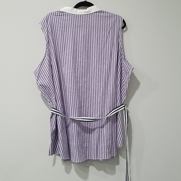 DG2 by Diane Gilman 3X Sleeveless Striped Blouse - Picture 5 of 6